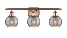  516-3W-AC-G1213-6SM - Athens Deco Swirl - 3 Light - 26 inch - Antique Copper - Bath Vanity Light