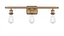  516-3W-BB-LED - Bare Bulb - 3 Light - 26 inch - Brushed Brass - Bath Vanity Light