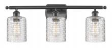  516-3W-OB-G112C-5CL - Cobbleskill - 3 Light - 25 inch - Oil Rubbed Bronze - Bath Vanity Light