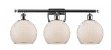  516-3W-PC-G121-8CSN-LED - Farmhouse Chicken Wire - 3 Light - 28 inch - Polished Chrome - Bath Vanity Light