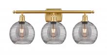  516-3W-SG-G1213-8SM - Athens Deco Swirl - 3 Light - 28 inch - Satin Gold - Bath Vanity Light