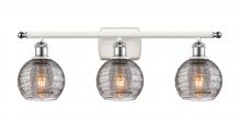  516-3W-WPC-G1213-6SM - Athens Deco Swirl - 3 Light - 26 inch - White Polished Chrome - Bath Vanity Light