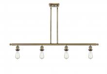  516-4I-AB-LED - Bare Bulb - 4 Light - 48 inch - Antique Brass - Cord hung - Island Light