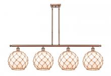  516-4I-AC-G121-10RB-LED - Farmhouse Rope - 4 Light - 48 inch - Antique Copper - Cord hung - Island Light