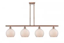  516-4I-AC-G121-8CSN-LED - Farmhouse Chicken Wire - 4 Light - 48 inch - Antique Copper - Cord hung - Island Light