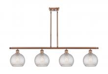  516-4I-AC-G122C-8CL - Athens - 4 Light - 48 inch - Antique Copper - Cord hung - Island Light