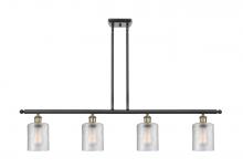  516-4I-BAB-G112-LED - Cobbleskill - 4 Light - 48 inch - Black Antique Brass - Cord hung - Island Light