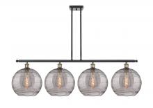  516-4I-BAB-G1213-12SM - Athens Deco Swirl - 4 Light - 50 inch - Black Antique Brass - Cord hung - Island Light