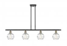  516-4I-BAB-G1213-6-LED - Athens Deco Swirl - 4 Light - 48 inch - Black Antique Brass - Cord hung - Island Light