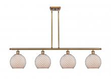 Innovations Lighting 516-4I-BB-G121-8CBK-LED - Farmhouse Chicken Wire - 4 Light - 48 inch - Brushed Brass - Cord hung - Island Light