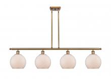  516-4I-BB-G121-8CSN-LED - Farmhouse Chicken Wire - 4 Light - 48 inch - Brushed Brass - Cord hung - Island Light