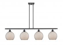 Innovations Lighting 516-4I-BK-G121-8CBK-LED - Farmhouse Chicken Wire - 4 Light - 48 inch - Matte Black - Cord hung - Island Light