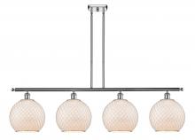  516-4I-PC-G121-10CSN-LED - Farmhouse Chicken Wire - 4 Light - 48 inch - Polished Chrome - Cord hung - Island Light