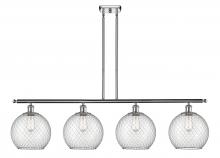  516-4I-PC-G122-10CSN-LED - Farmhouse Chicken Wire - 4 Light - 48 inch - Polished Chrome - Cord hung - Island Light