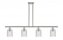  516-4I-PN-G112C-5CL - Cobbleskill - 4 Light - 48 inch - Polished Nickel - Cord hung - Island Light