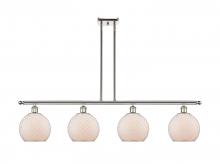  516-4I-PN-G121-8CSN-LED - Farmhouse Chicken Wire - 4 Light - 48 inch - Polished Nickel - Cord hung - Island Light