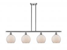  516-4I-SN-G121-8CSN-LED - Farmhouse Chicken Wire - 4 Light - 48 inch - Brushed Satin Nickel - Cord hung - Island Light