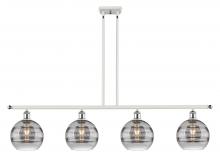  516-4I-WPC-G556-8SM - Rochester - 4 Light - 48 inch - White Polished Chrome - Cord hung - Island Light