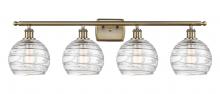  516-4W-AB-G1213-8-LED - Athens Deco Swirl - 4 Light - 38 inch - Antique Brass - Bath Vanity Light