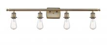  516-4W-AB-LED - Bare Bulb - 4 Light - 36 inch - Antique Brass - Bath Vanity Light