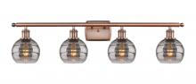  516-4W-AC-G556-6SM - Rochester - 4 Light - 36 inch - Antique Copper - Bath Vanity Light