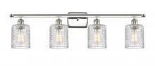  516-4W-PN-G112C-5CL - Cobbleskill - 4 Light - 35 inch - Polished Nickel - Bath Vanity Light