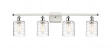  516-4W-WPC-G1113-LED - Cobbleskill - 4 Light - 35 inch - White Polished Chrome - Bath Vanity Light