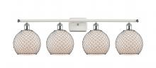 Innovations Lighting 516-4W-WPC-G121-8CBK-LED - Farmhouse Chicken Wire - 4 Light - 38 inch - White Polished Chrome - Bath Vanity Light