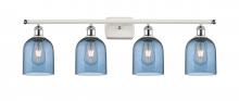  516-4W-WPC-G558-6BL - Bella - 4 Light - 36 inch - White Polished Chrome - Bath Vanity Light