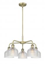  516-5CR-AB-G412 - Dayton - 5 Light - 24 inch - Antique Brass - Chandelier