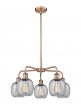  516-5CR-AC-G104 - Belfast - 5 Light - 24 inch - Antique Copper - Chandelier