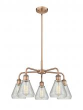  516-5CR-AC-G275 - Conesus - 5 Light - 24 inch - Antique Copper - Chandelier