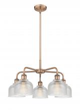  516-5CR-AC-G412 - Dayton - 5 Light - 24 inch - Antique Copper - Chandelier