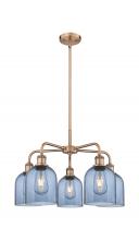  516-5CR-AC-G558-6BL - Bella - 5 Light - 24 inch - Antique Copper - Chandelier