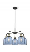  516-5CR-BAB-G558-6BL - Bella - 5 Light - 24 inch - Black Antique Brass - Chandelier