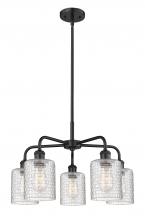  516-5CR-BK-G112C-5CL - Cobbleskill - 5 Light - 23 inch - Matte Black - Chandelier