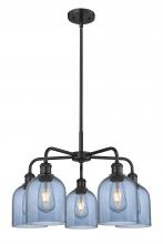  516-5CR-BK-G558-6BL - Bella - 5 Light - 24 inch - Matte Black - Chandelier