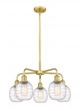  516-5CR-SG-G1013 - Belfast - 5 Light - 24 inch - Satin Gold - Chandelier