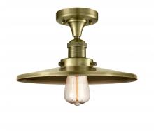  517-1CH-AB-MFR-AB-12-LED - Railroad - 1 Light - 12 inch - Antique Brass - Semi-Flush Mount