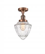  517-1CH-AC-G664-7 - Bullet - 1 Light - 7 inch - Antique Copper - Semi-Flush Mount