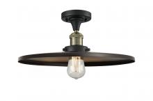  517-1CH-BAB-MFR-BK-16-LED - Railroad - 1 Light - 16 inch - Black Antique Brass - Semi-Flush Mount