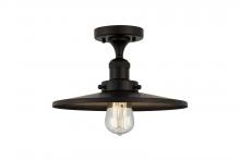  517-1CH-BK-MFR-BK-12-LED - Railroad - 1 Light - 12 inch - Matte Black - Semi-Flush Mount