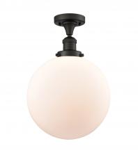  517-1CH-OB-G201-12-LED - Beacon - 1 Light - 12 inch - Oil Rubbed Bronze - Semi-Flush Mount