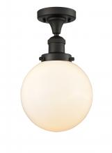  517-1CH-OB-G201-8 - Beacon - 1 Light - 8 inch - Oil Rubbed Bronze - Semi-Flush Mount