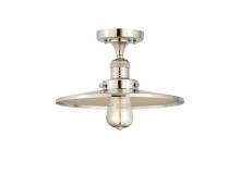  517-1CH-PN-MFR-PN-12-LED - Railroad - 1 Light - 12 inch - Polished Nickel - Semi-Flush Mount