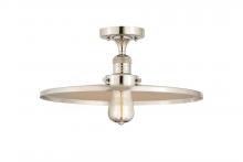  517-1CH-PN-MFR-PN-16-LED - Railroad - 1 Light - 16 inch - Polished Nickel - Semi-Flush Mount