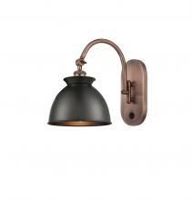  518-1W-AC-M14-BK-LED - Adirondack - 1 Light - 8 inch - Antique Copper - Sconce