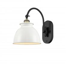  518-1W-BAB-M14-W-LED - Adirondack - 1 Light - 8 inch - Black Antique Brass - Sconce