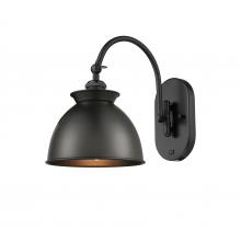  518-1W-BK-M14-BK-LED - Adirondack - 1 Light - 8 inch - Matte Black - Sconce