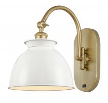  518-1W-SG-M14-W-LED - Adirondack - 1 Light - 8 inch - Satin Gold - Sconce